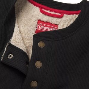 Men’s Black Sherpa Fleece Lined Thermal Sweater XL Black NWT